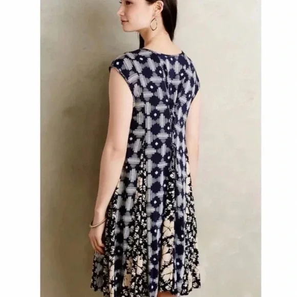 Anthropologie Dress Women’s Sz Small Maeve Indiga Patchwork Boho Corset Tassel - Picture 3 of 12